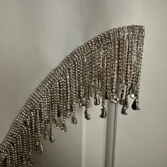 White High Neck Dress with Jewels - Picture 8 of 9